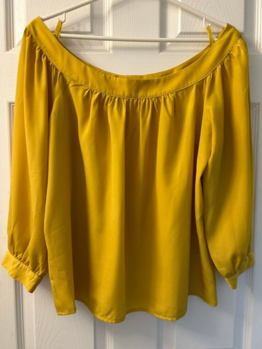 Maeve Anthropologie Yanna Off Shoulder Blouse Mustard Yellow Size S